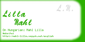 lilla mahl business card